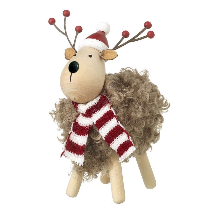 Fluffy Brown Christmas Deer