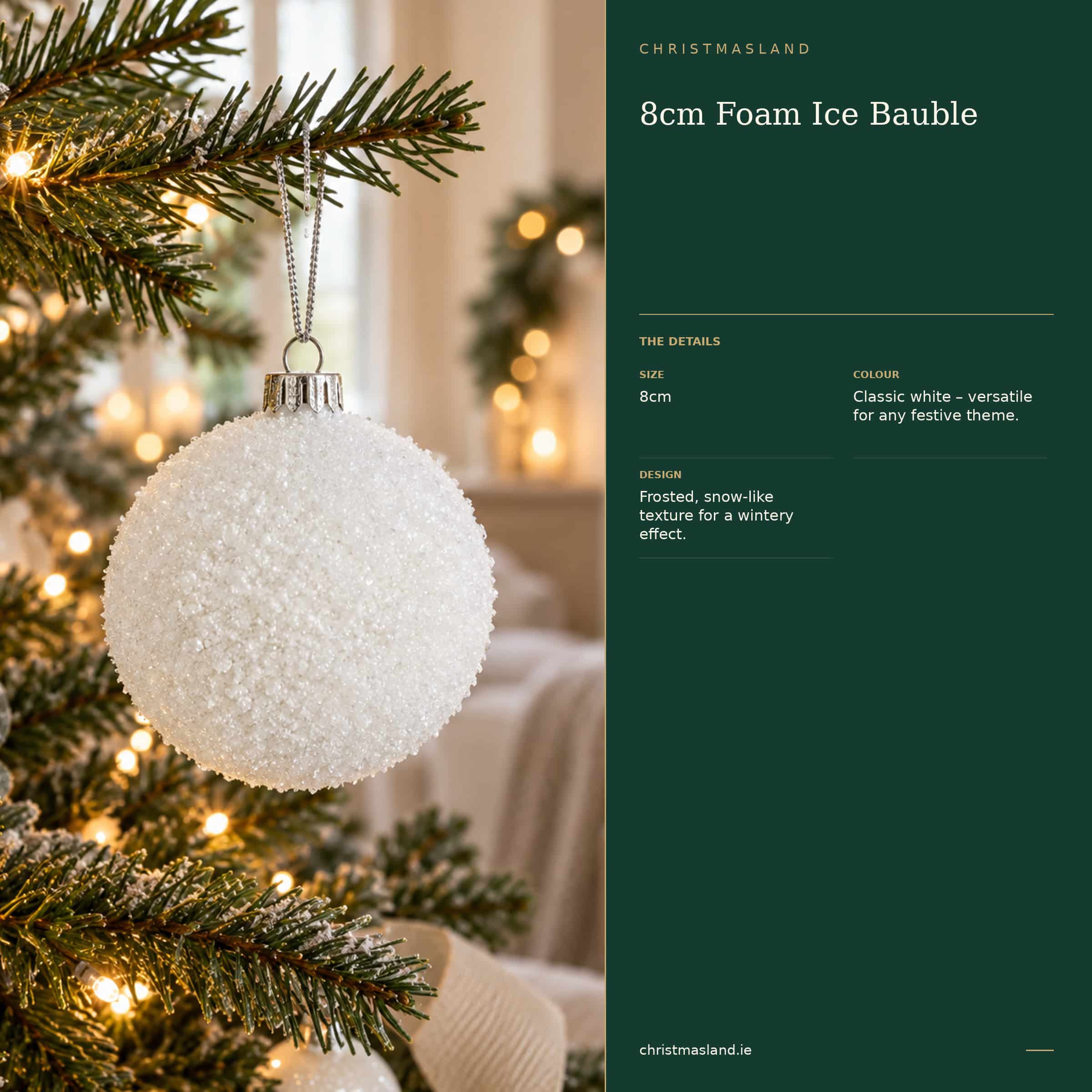 8cm Foam Ice Bauble - Image 5