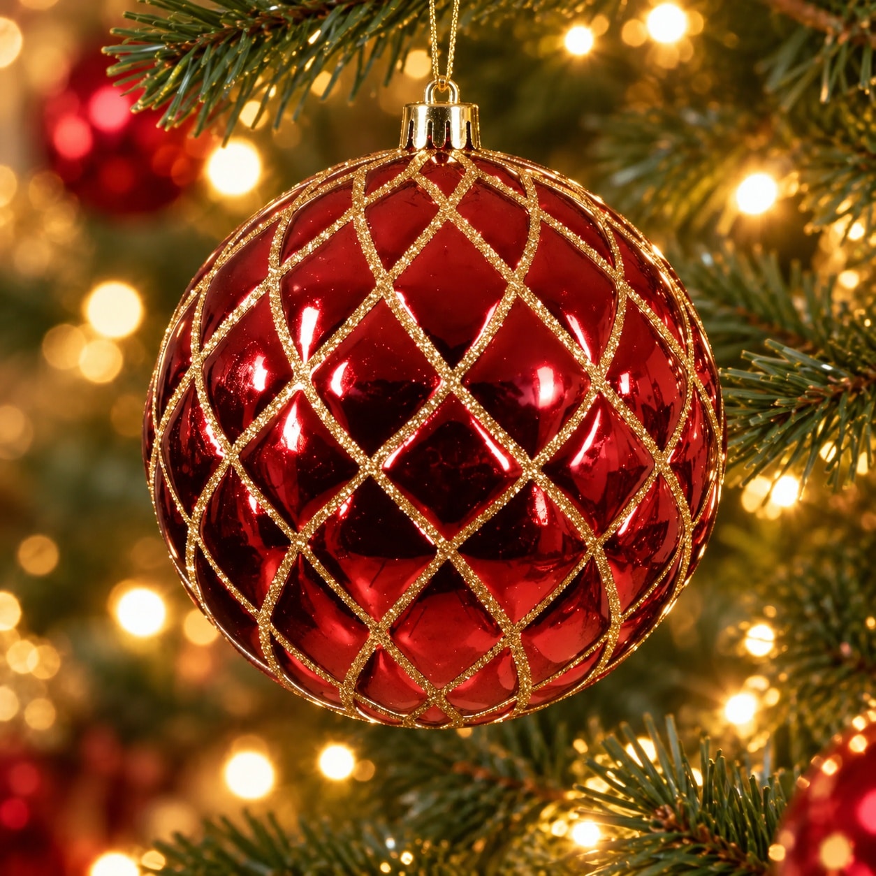 Red & Gold Shiny Shatterproof Baubles Assorted- In store Only - Image 3