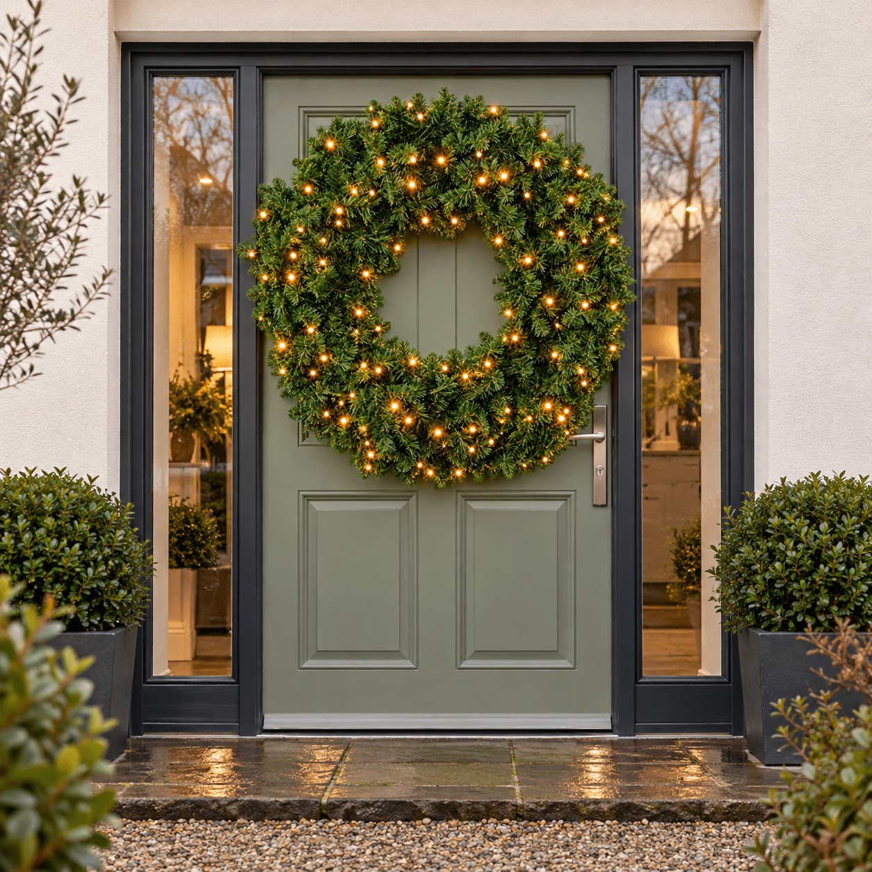 110 cm XP Connectable Pre-Lit Christmas Wreath – 120 Warm White LEDs - Image 2