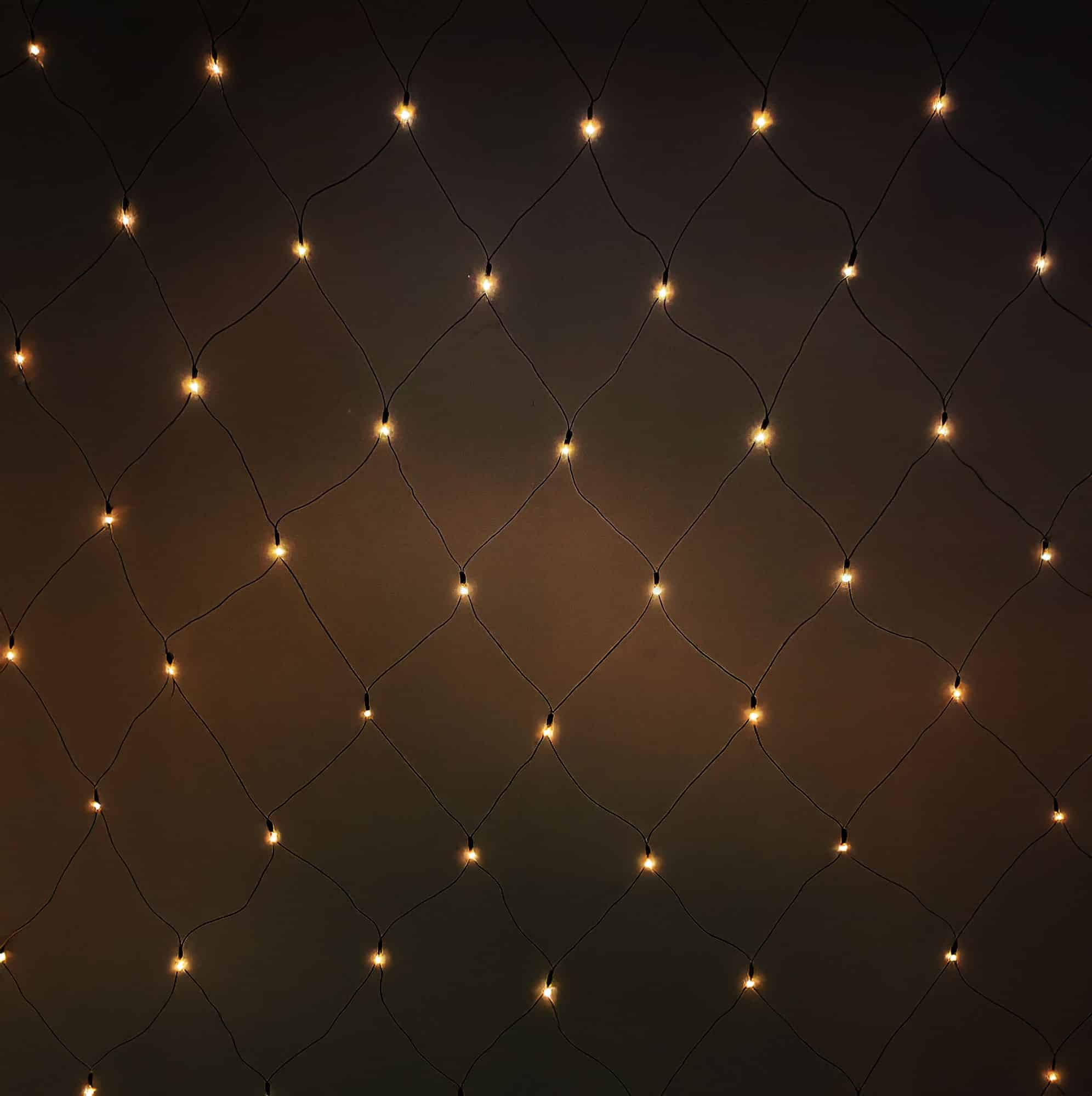 160 Warm White LED Connectable Net Lights – 3 × 2 m, Green Cable